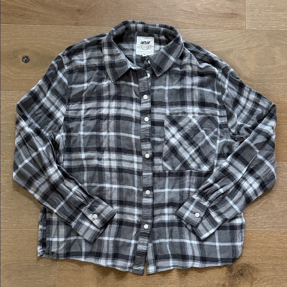 Aerie Plaid Button Down Soft Shirt | S